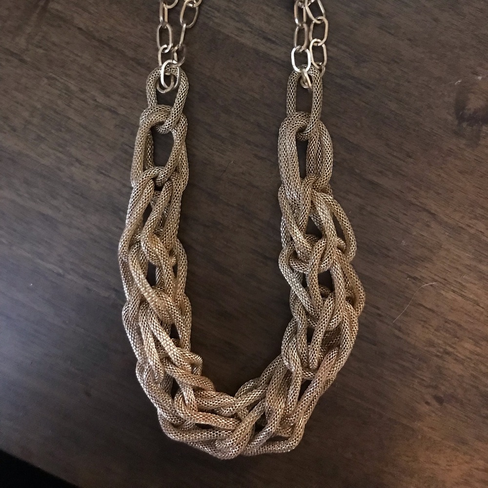 Gold link statement necklace